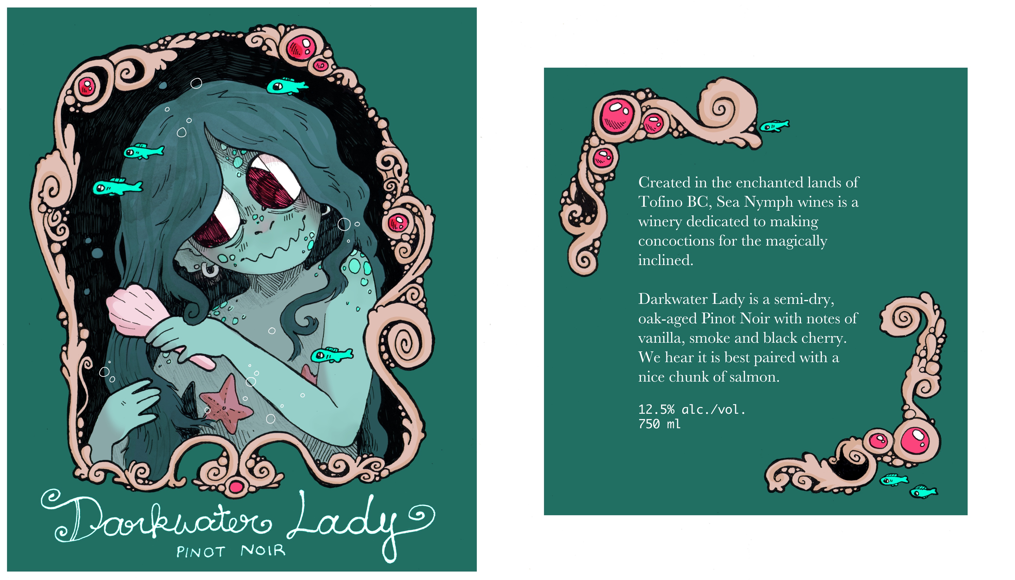 pinot noir wine label design by Maya Babeanu